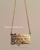 Real 10K Gold "2 Name" Single Name Plate w/ free GF necklace #9